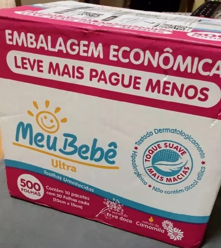 Toalha Umedecida Meu Bebê Utra 500 Folhas