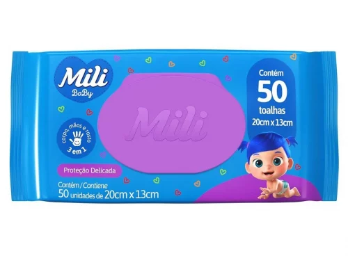 Toalhinha Umedecida, Mili com 50 unidades