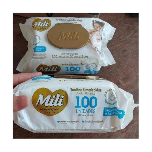 Toalhinha Umedecida Mili Love&Care 100 Unidades