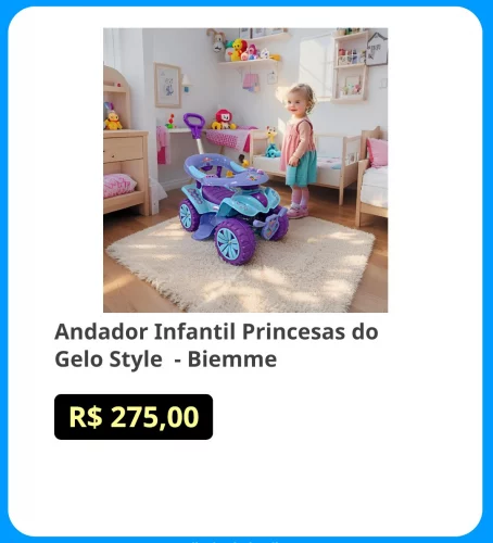 🛍Andador Infantil Princesas do Gelo Style  - Biemme