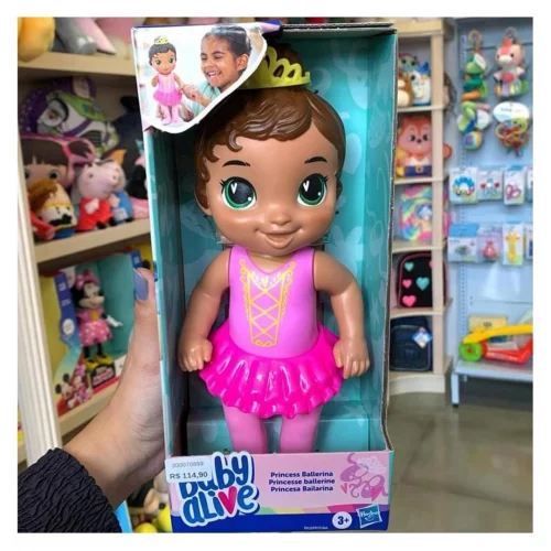 Baby Alive Boneca Princesa Bailarina Bebê de Cabelos Castanhos