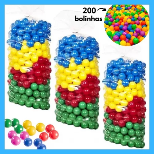 🛍️Bolinhas para Piscina 200 Unidades coloridas 76mm Melhor Material Não Amassa Envio Imediato Promoção