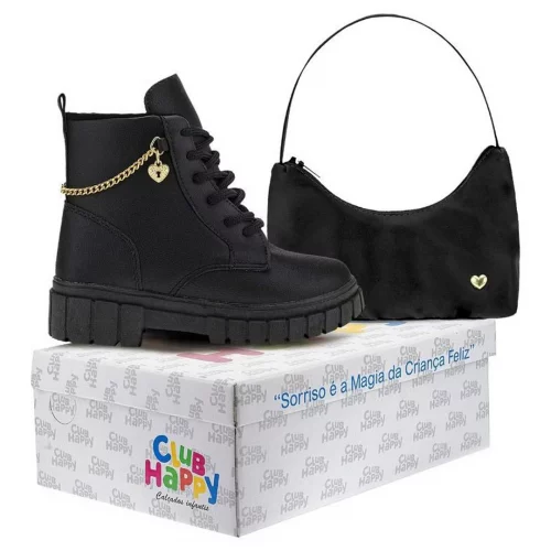 BOTA INFANTIL MENINA COTURNO COM BOLSINHA