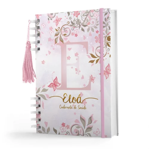🛍️Caderneta De Vacinação Menina Personalizada C/ Nome - Floral