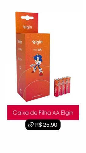 Caixa de Pilha AA com 40 unidades Elgin Palito - Tubo, Zinco
