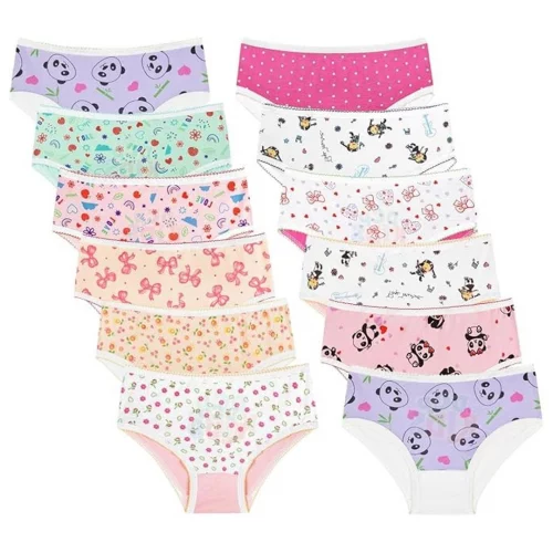 Calcinha Infantil Kit 12 Peças 100% Algodão
