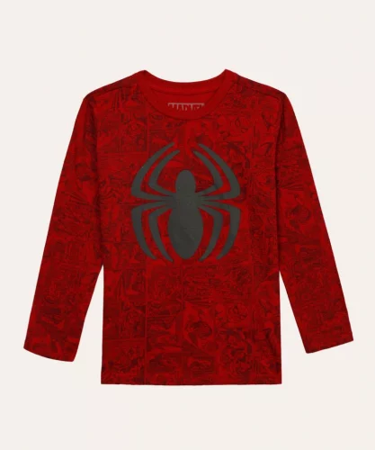 camiseta infantil homem aranha vermelho