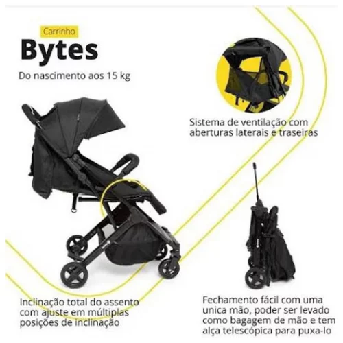 Carrinho Bytes Full Black Safety 1st
