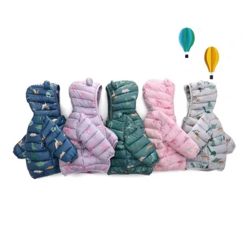 Casaco De Inverno Infantil Grosso De Algodão Estampado