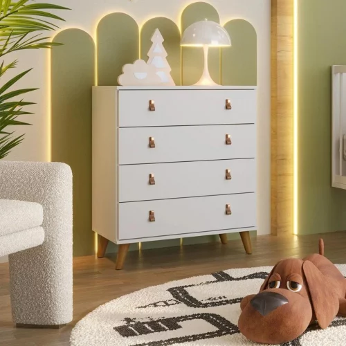 Cômoda Infantil Encanto Organizadora Roupa Para Quarto 4 Gavetas Envio Imediato