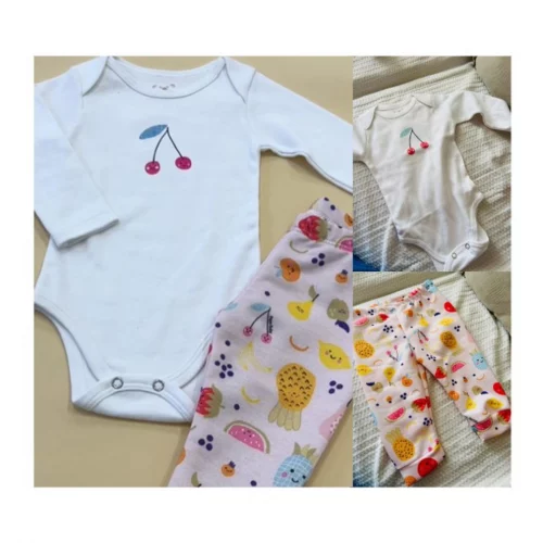 Conjunto Calça e Body Manga Longa Cerejinha RN ao GG