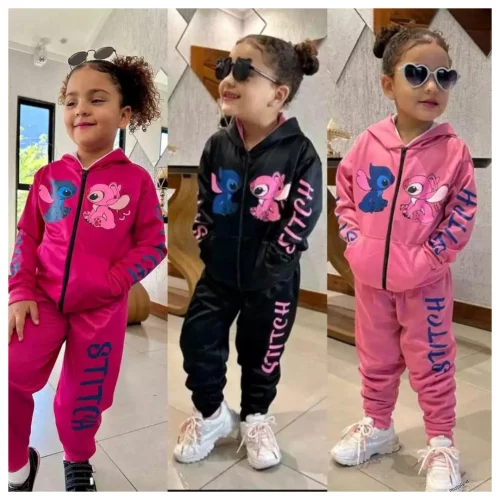Conjunto Infantil de Frio Agasalho Menina Inverno Stitch