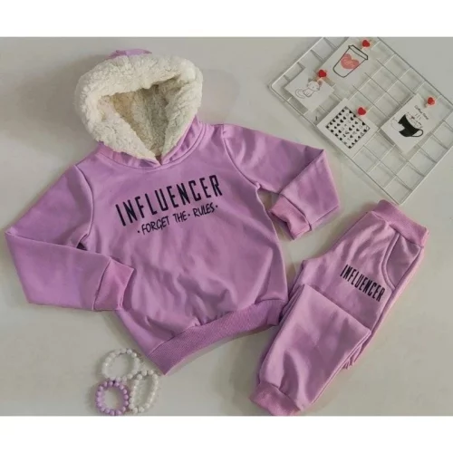 Conjunto moletom menina forrado flanelado