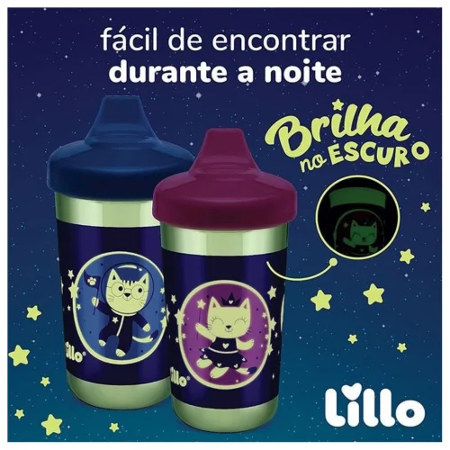 Copo Antivazamento Glow Max 320Ml Brilha No Escuro Lillo