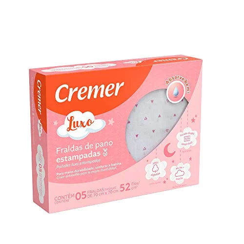 Cremer Fralda Luxo Estampa Feminina Pc Com 5 Unidades