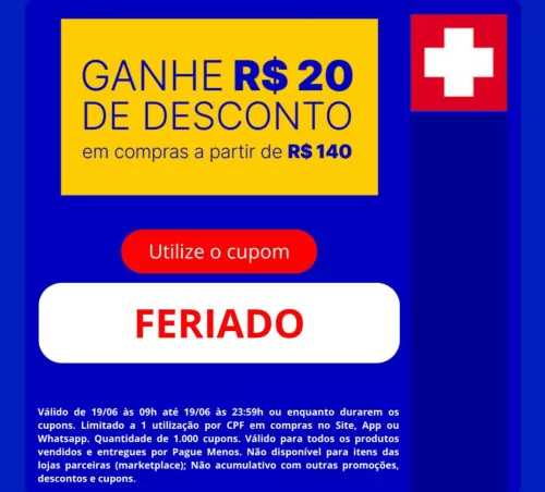 Cupom na Pague Menos! CORREEE!