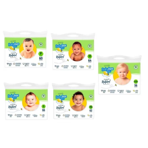 Fralda Baby Bee Free Prote,cão Natural