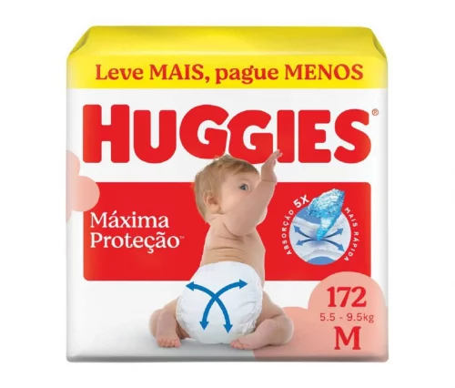 Fralda Huggies Supreme Care M 172 unidades