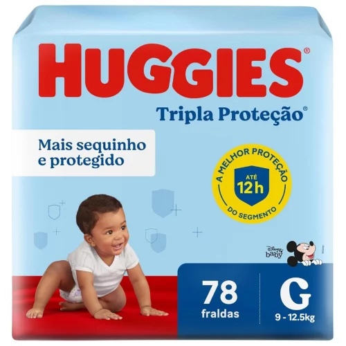 Fralda Huggies Tripla Proteção G 78 Unidades