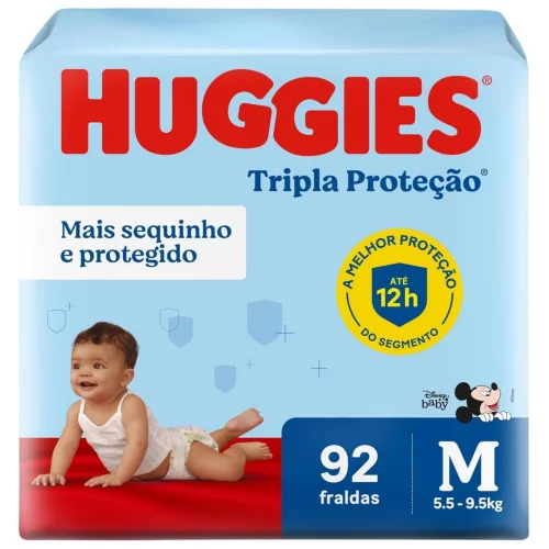 Fralda Huggies Tripla Proteção M 92 Unidades