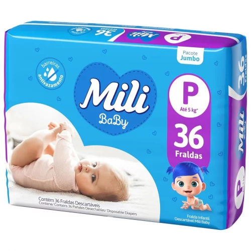 Fralda Mili Baby Jumbo P - 36 Unidades