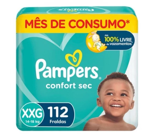 Fralda Pampers Confort Sec XXG 112 unidades