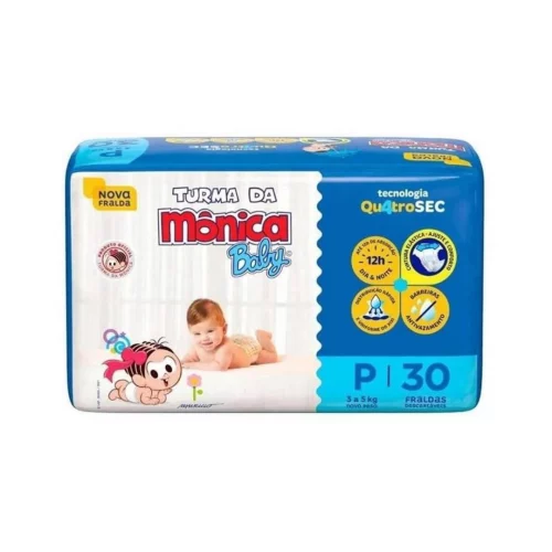 Fralda Turma da Mônica Baby Jumbo P 30 Unidades
