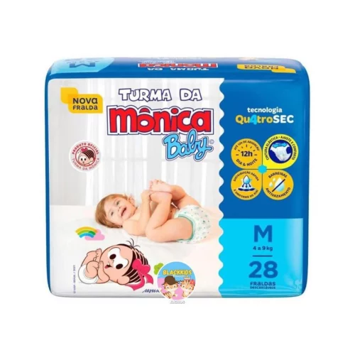 Fralda Turma da Mônica Baby M 28 unidades
