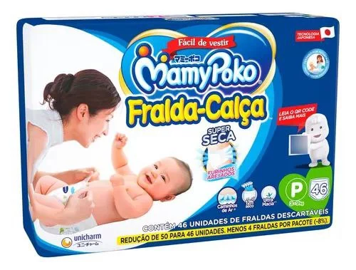 Fraldas MamyPoko Super Seca Calça P x 46 unidades