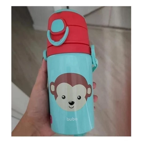 Garrafinha De Aluminio Animal Fun Macaco, Buba, Colorido