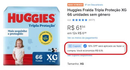 Huggies Fralda Tripla Proteção Xg 66 Unidades