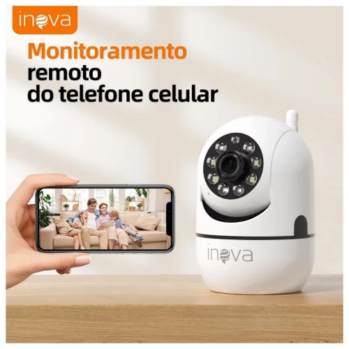 INOVA Kit Wifi Babá Eletrônica Câmera de segurança Sem Fio Visão Noturna 1080P 360° com Câmera audio