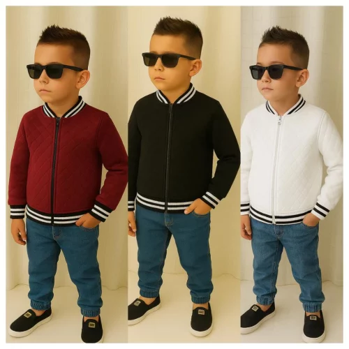 Jaqueta Bomber infantil Juvenil Meninos blusa de frio quentinha ziper masculina infantil 02 ao 16
