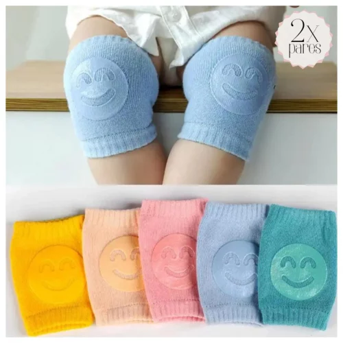Kit 2 Pares Joelheira Bebe Engatinhar Infantil Proteção Para Joelhos Crianças Meias