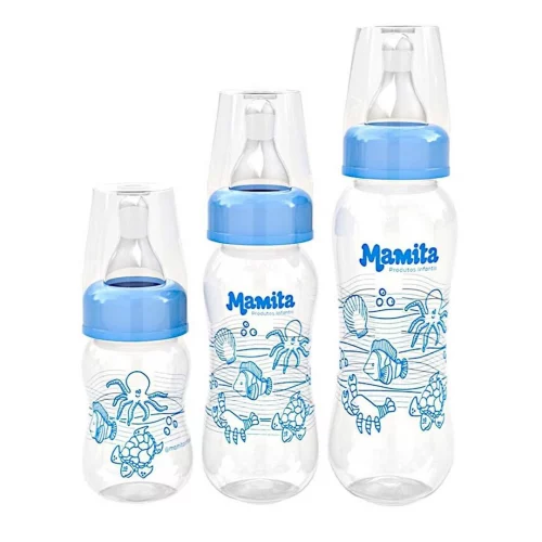 Kit 3 Mamadeiras Bico de Silicone 80ml 150ml 240ml Bebê Menino Menina Conjunto Presente