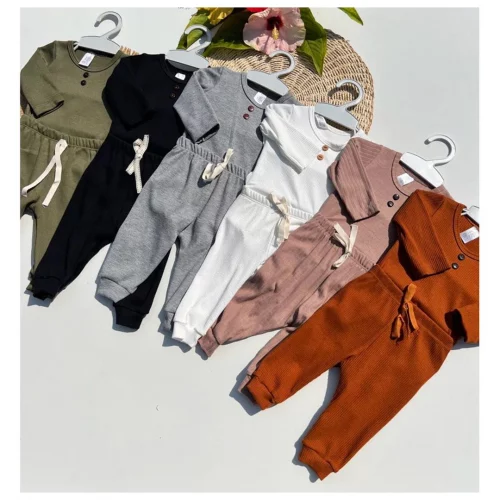 kit 4 Peças ,Body e calca Bebe Menina Menino para inverno manga longa