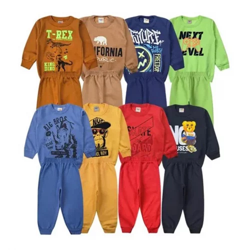 Kit 6 Peças Moletom Masculino 3 Conjunto Inverno Infantil