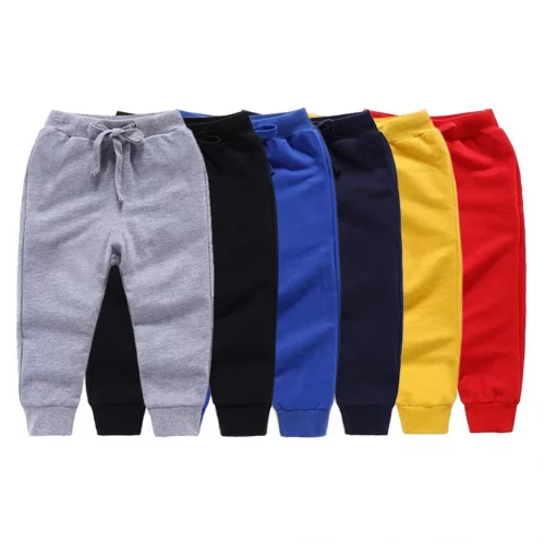 kit com 4 calças infantil de moletom flanelado menino e menina