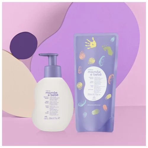 Kit Sabonete Líquido Relaxante Mamãe e Bebê com Refil 2 un de 200 ml