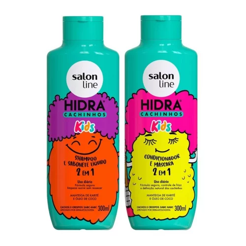 Kit Shampoo e Condicionador Hidra Kids Cachinhos 300ml