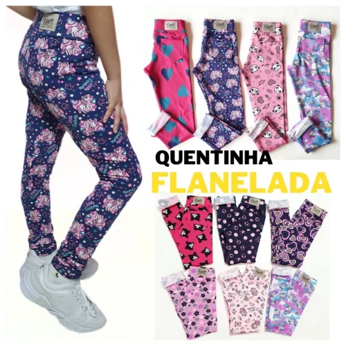 Legging Infantil Flanelada Quentinha Suplex
