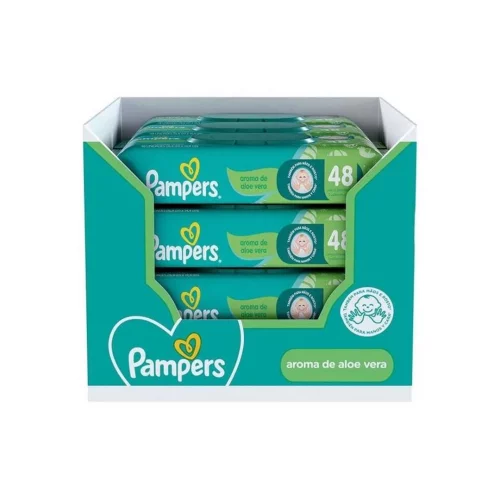 Lenços Umedecidos Pampers Aroma de Aloe Vera 576 Unidades