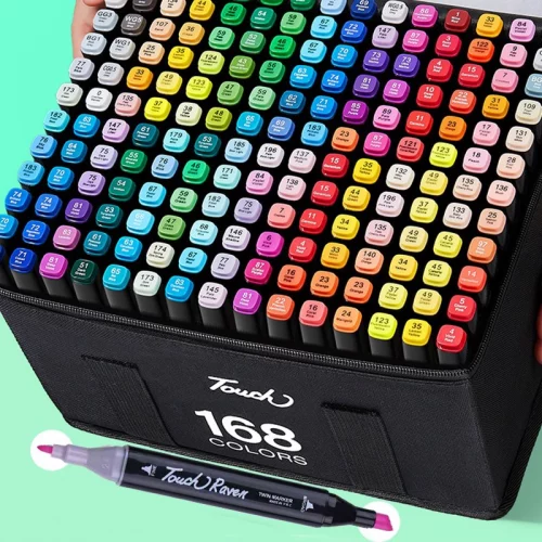 Marcadores Dupla Ponta 24-120 Cores Tinta Álcool Antidesbotável | Cores Vibrantes para Arte Uni