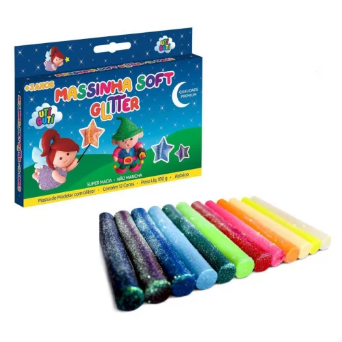 Massa de Modelar Uti Guti Glitter 12 Cores