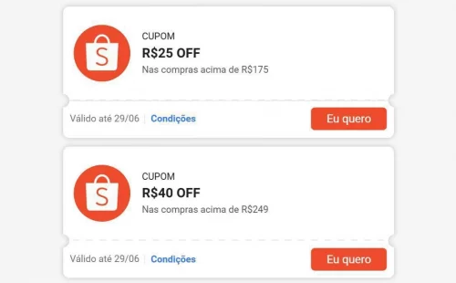 NOVOS CUPONS SHOPEE
