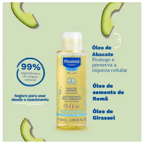Óleo de Massagem com Abacate Orgânico Mustela 100ml