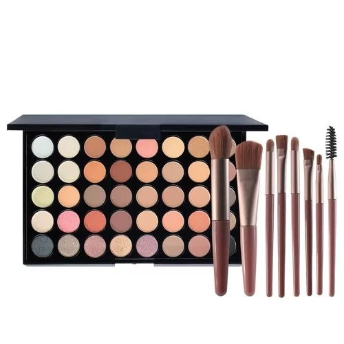 Paleta de Sombras com 40 Cores - Acabamento Matte e Shimmer, Alta Pigmentação, Efeito Esfumado e Longa Duração.