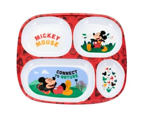 Prato com Divisória de Melamine Disney Mickey Mouse