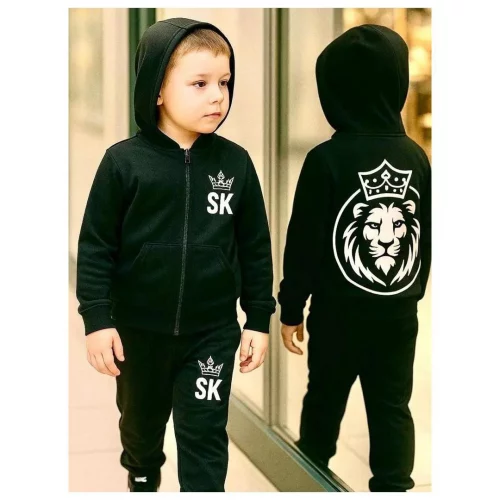 roupa de inverno conjunto juvenil masculino calça e casaco de menino infantil