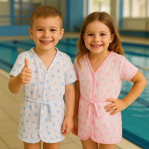 Roupão Banho Infantil Soft criança praia piscina natação 100% algodão grande menino menina